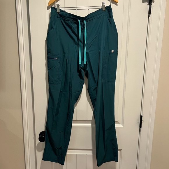 Figs Straight Leg Teal Scrub Pants - Picture 2 of 5